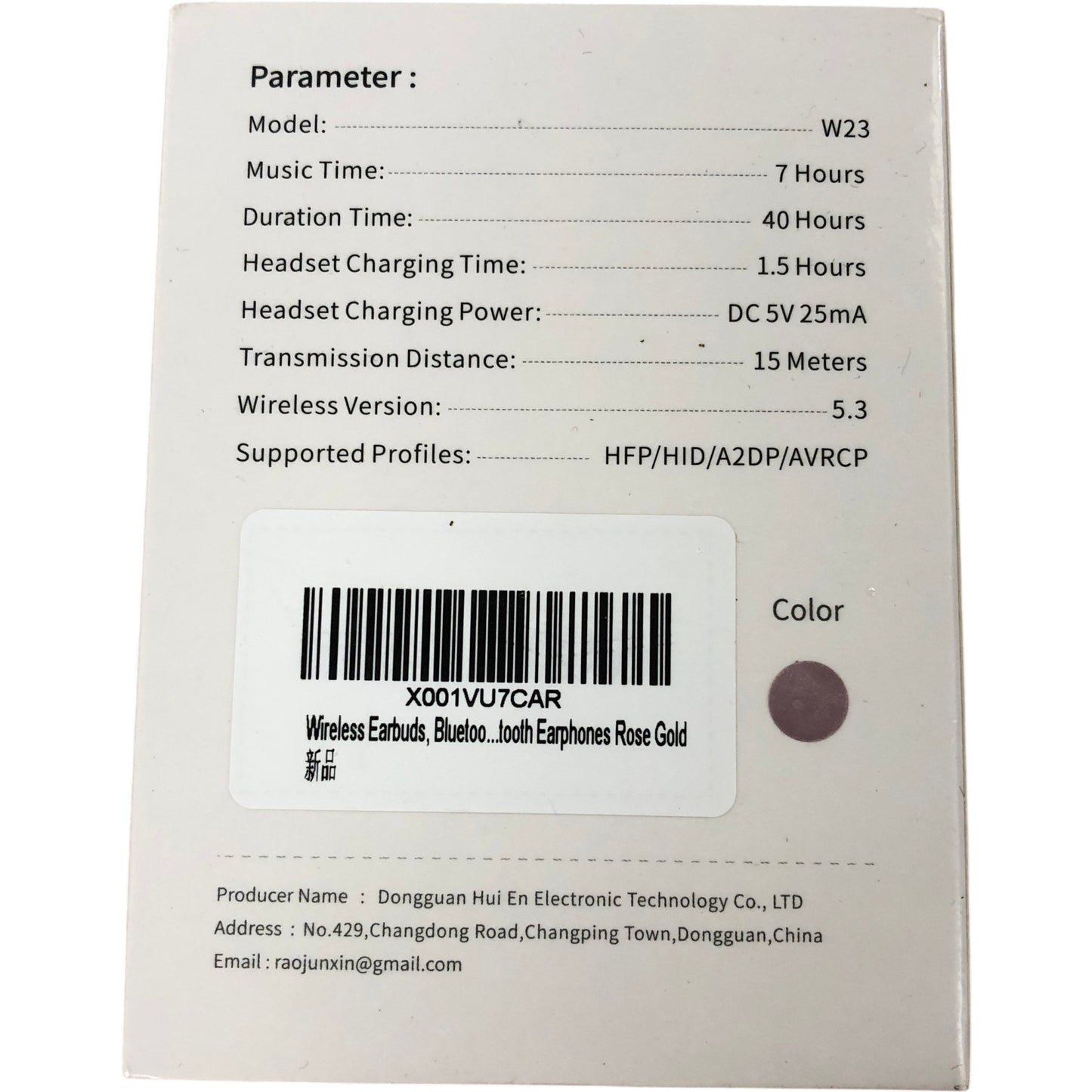 POMUIC W23 True Wireless Earbuds Wireless Bluetooth Earphones Rose Gold