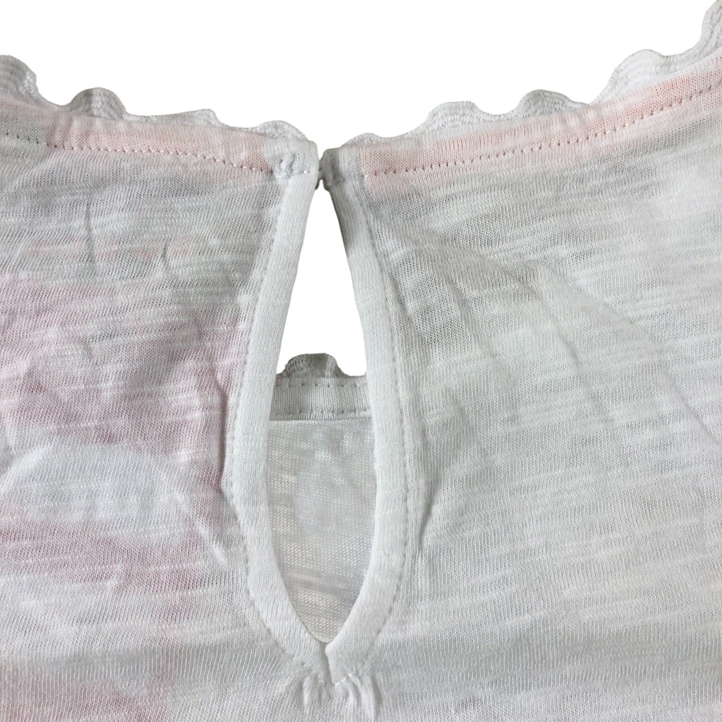 White Scalloped T-Shirt - Size 12
