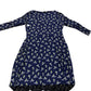 Floral Print Dress UK Size 8 Women's 3/4 Sleeve Navy Viscose Blend