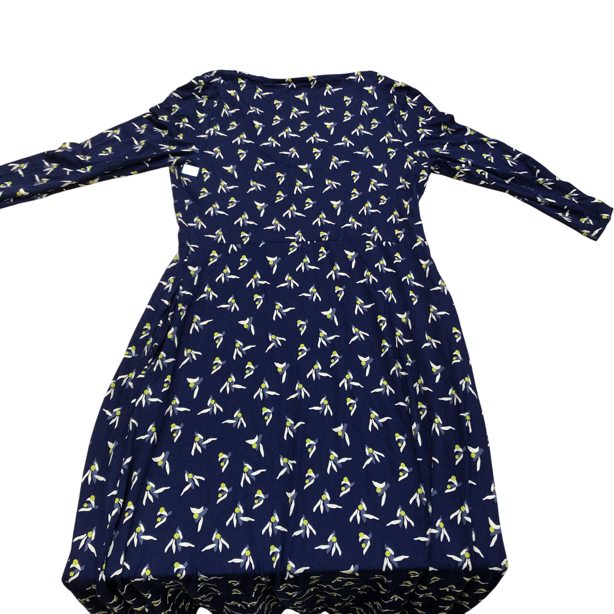 Floral Print Dress UK Size 8 Women's 3/4 Sleeve Navy Viscose Blend