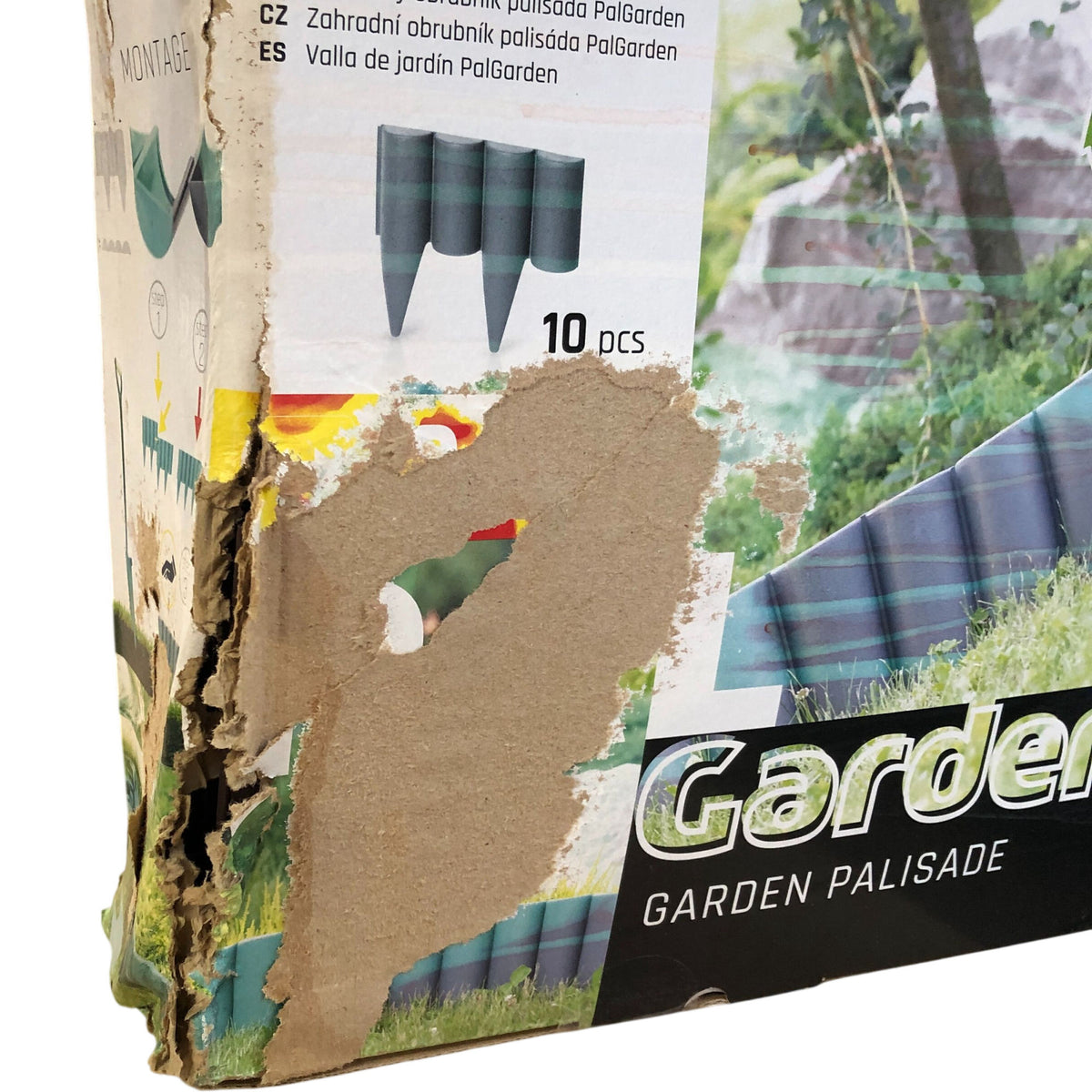Pal Garden Lawn Edging Border Palisade 2.5m 10 Pcs Brown Fencing