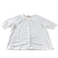 White Short Sleeve Jersey Button Up Top - Size 12