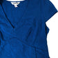 Women's Cap Sleeve Blue Dress Stretchy Casual Fit Summer UK12