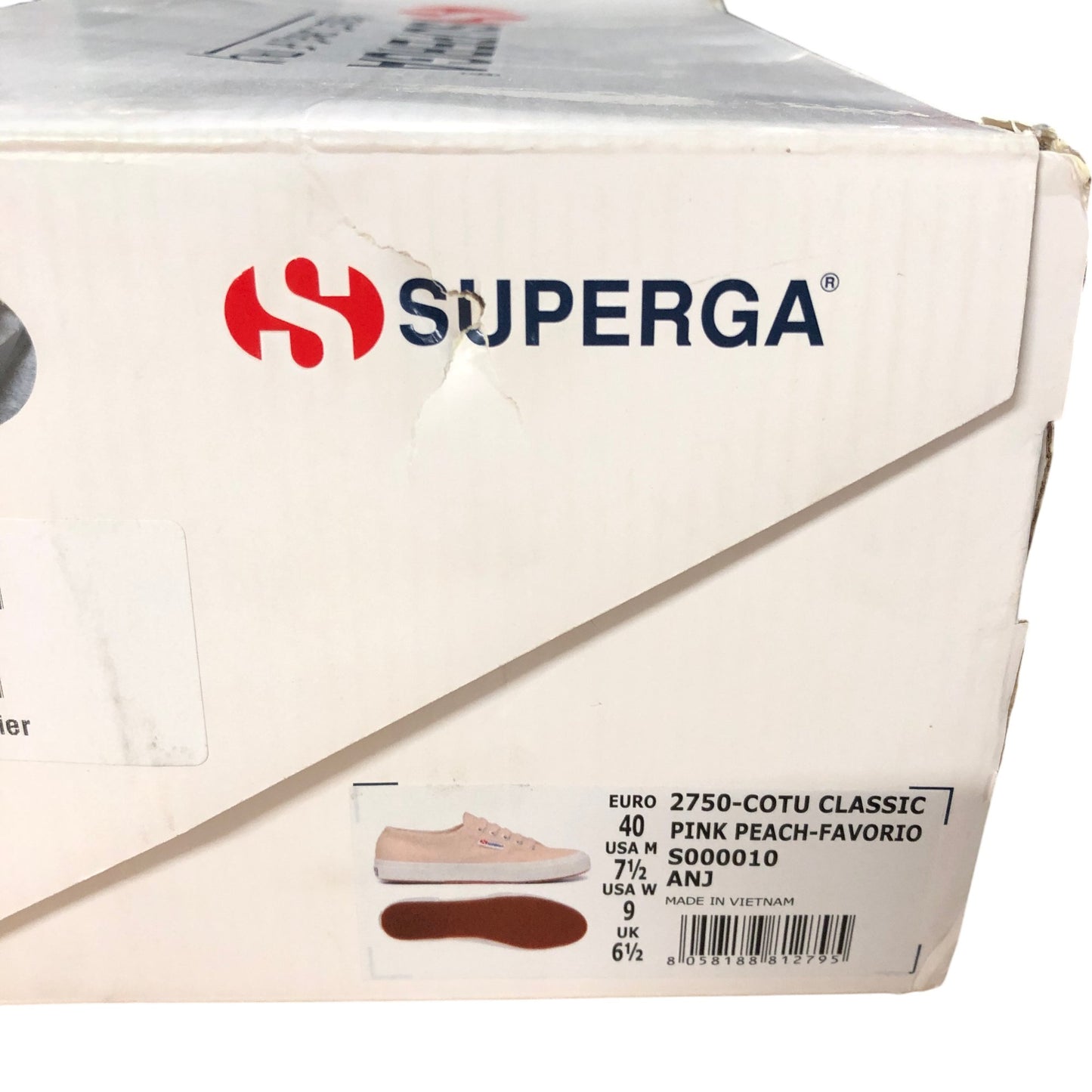 SUPERGA 2750-COTU Classic Trainers UK6.5 Women's Pink Peach Canvas Shoes