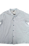 River Island Casual Shirt XL Men's Short Sleeve Waffle Texture Light Blue