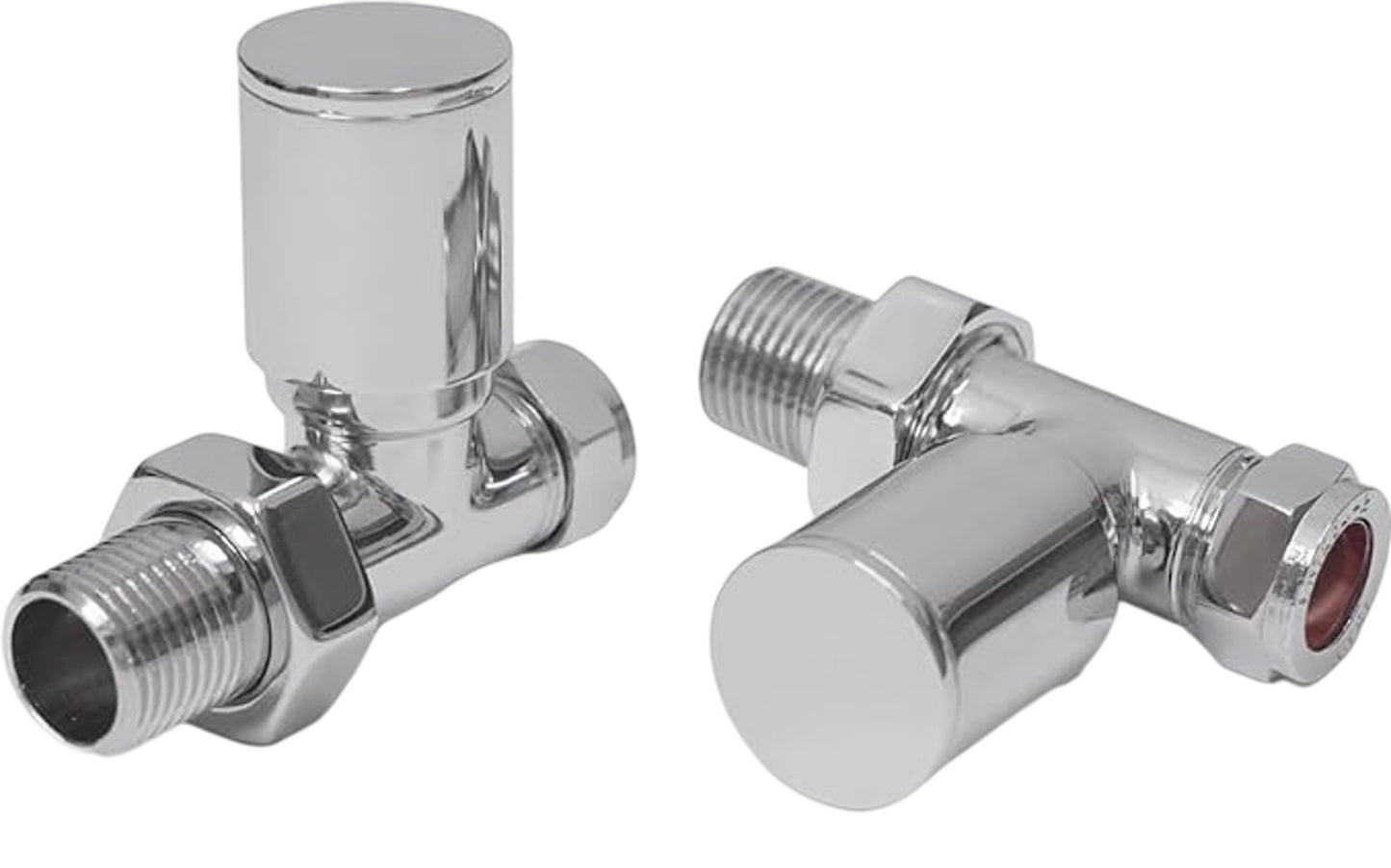 VANCORO Radiator Valve Set 15mm x 1/2 Chrome Finish Plumbing Parts DIY