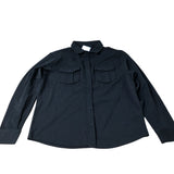 Enzo Milano Men's Long Sleeve Button Up Shirt Black with Pockets Large