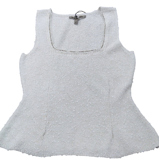 River Island Women's Cream Square Neck Sleeveless Top UK Size 12 New With Tags