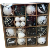 Black & White Christmas Decorative Ornament Set 40 Pieces
