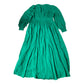 Green Maxi Dress Women's Elegant V Neck Long Sleeve Viscose Size 14
