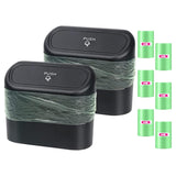 Einesin Car Trash Can Model Compact Waste Bin With Push Lid 2 Pieces