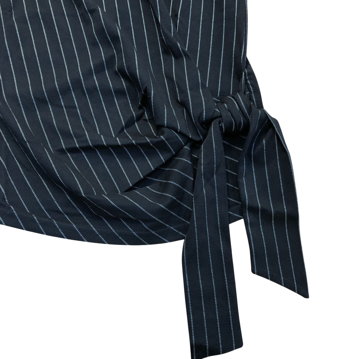 River Island Black Striped Tie Front Top