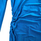 River Island Exaggerated Draped Flared Sleeve Blue Dress