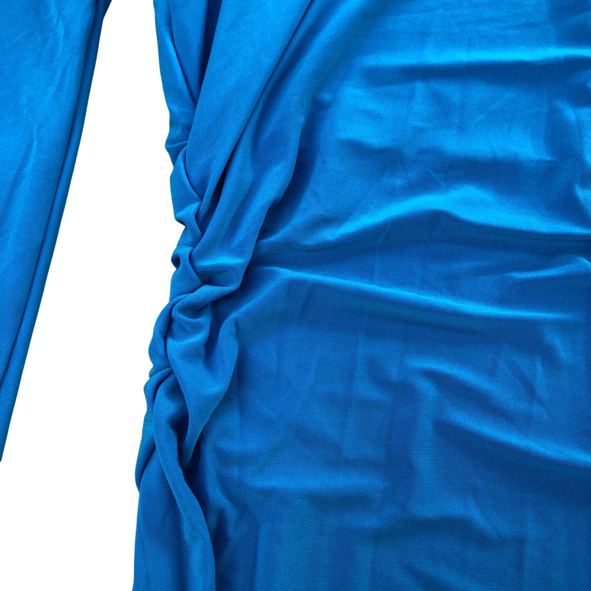River Island Exaggerated Draped Flared Sleeve Blue Dress