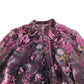 River Island Floral Print Blouse Women's Sheer Long Sleeve Purple Top UK18