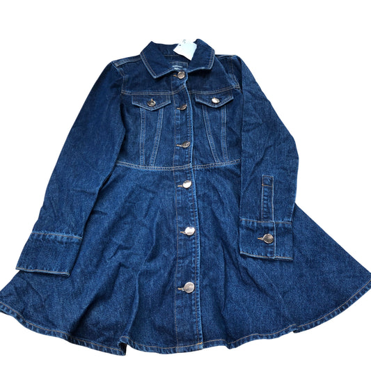 River Island Denim Jacket Dress UK8 Women's Casual Long Sleeve Button Up