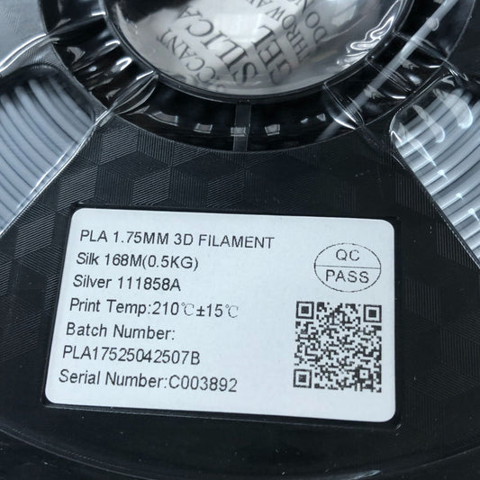 PLA 1.75mm Silver Silk 3D Printer Filament 500g High Quality Printing Material