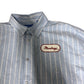 Pacsun Ford Mustang Striped Shirt Size Medium Men's Blue Cotton Long Sleeve