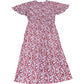 Lauren Ralph Lauren Floral Dress Size 6 Women's Red White Short Sleeve Tie