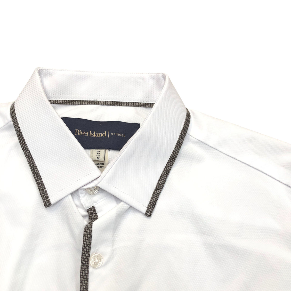 River Island Formal Shirt White With Contrast Trim