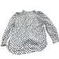 Baukjen Women's Polka Dot Blouse Size 8 Viscose Long Sleeve Ruffled Neck