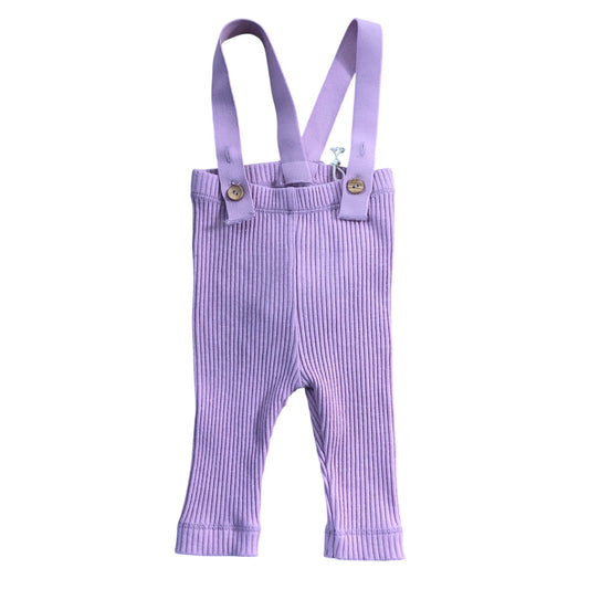 Play Up Baby Girl Pink Ribbed Overalls Romper 0M