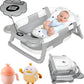MATERCUBS Collapsible Baby Bath Tub with Seat Support Cushion Grey 0-24 Months