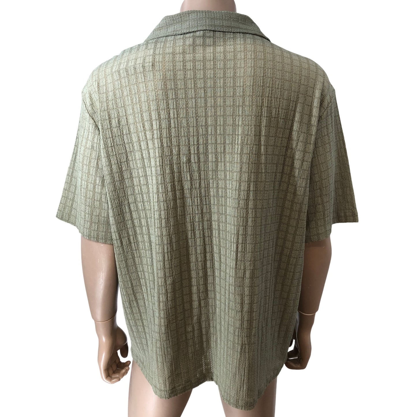 River Island Studios Khaki Shirt UK L Men's Short Sleeve Button Up Fashion