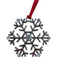 Shiny Snowflake Christmas Ornament Red Ribbon Holiday Decoration