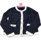 Organic Cotton Navy Cardigan Women's Size UK L Button Front Casual Wear