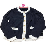 Organic Cotton Navy Cardigan Women's Size UK L Button Front Casual Wear