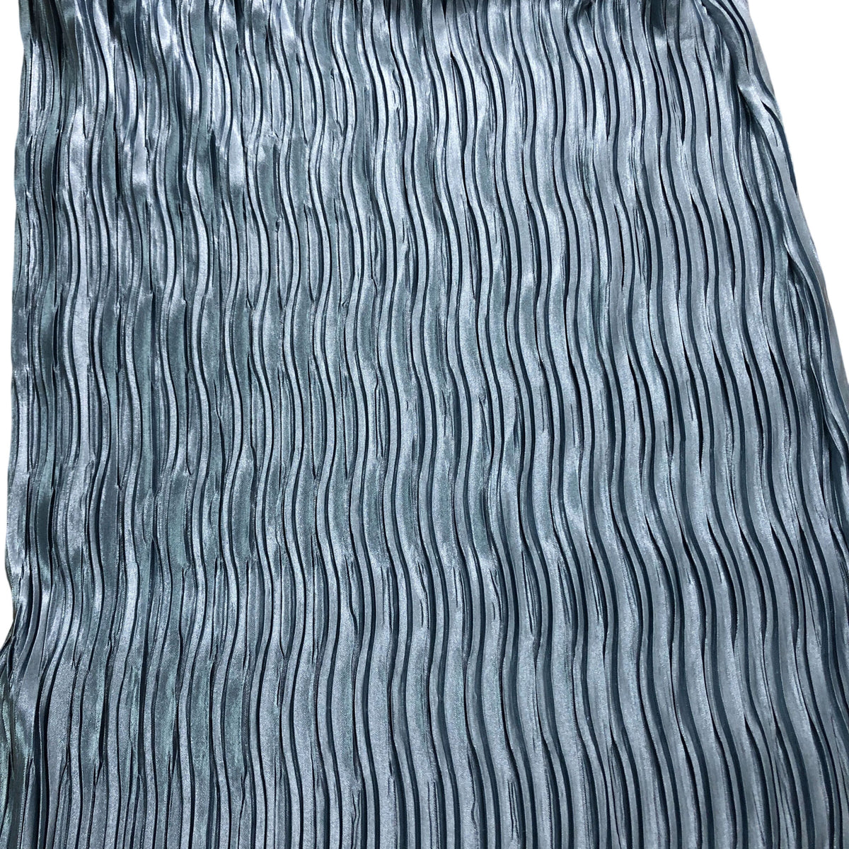 River Island  Pleated Midi Skirt UK12 Women's Blue 100% Polyester Wave Pattern