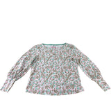 Pink/Green Paisley Long Sleeve Top - Size 12