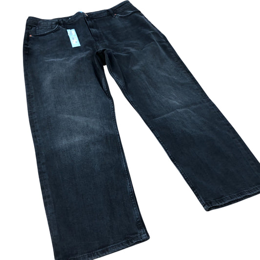 River Island Denim Jeans Slim Fit Black Dark Wash Cotton Blend UK18