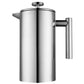 Meelio 1L French Press Coffee Maker Silver Stainless Steel Kitchen Appliance