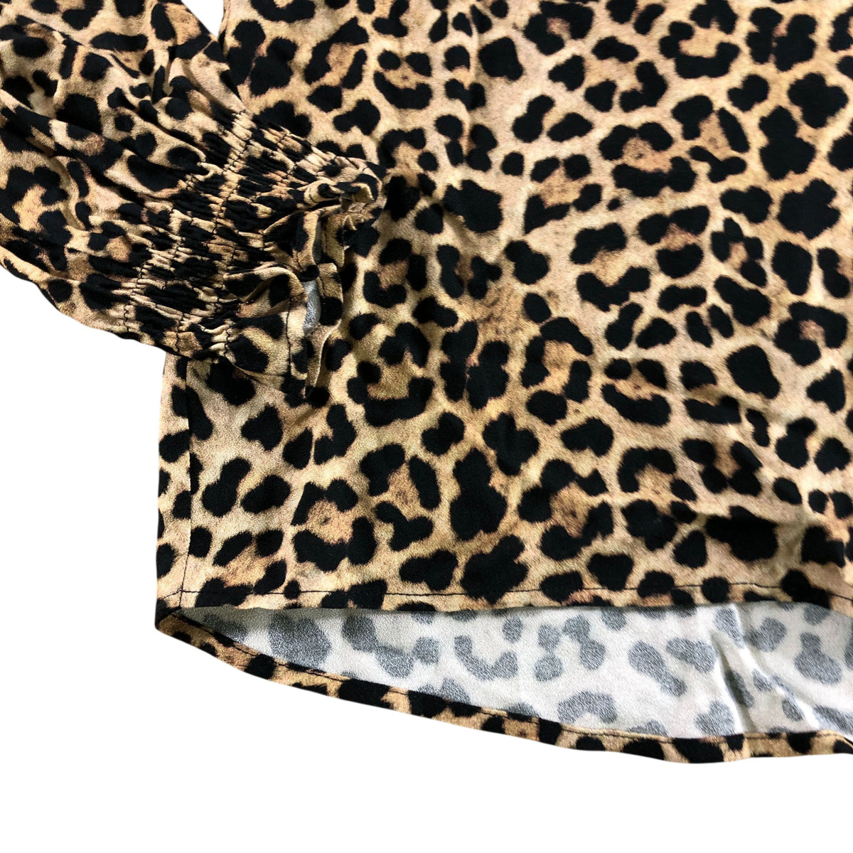 Baukjen Sabrina Printed Blouse UK12 Women's Cognac Leopard Viscose Top