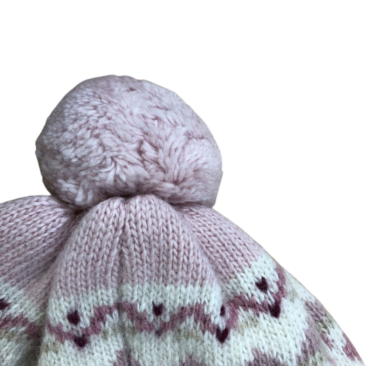 Trotters Frankie Fair Isle Beanie Pink Baby Warm Knit Hat Size ML