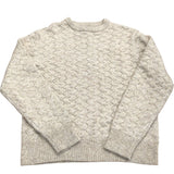 River Island Chunky Knit Sweater Wool Blend Cream Herringbone Pattern Size M