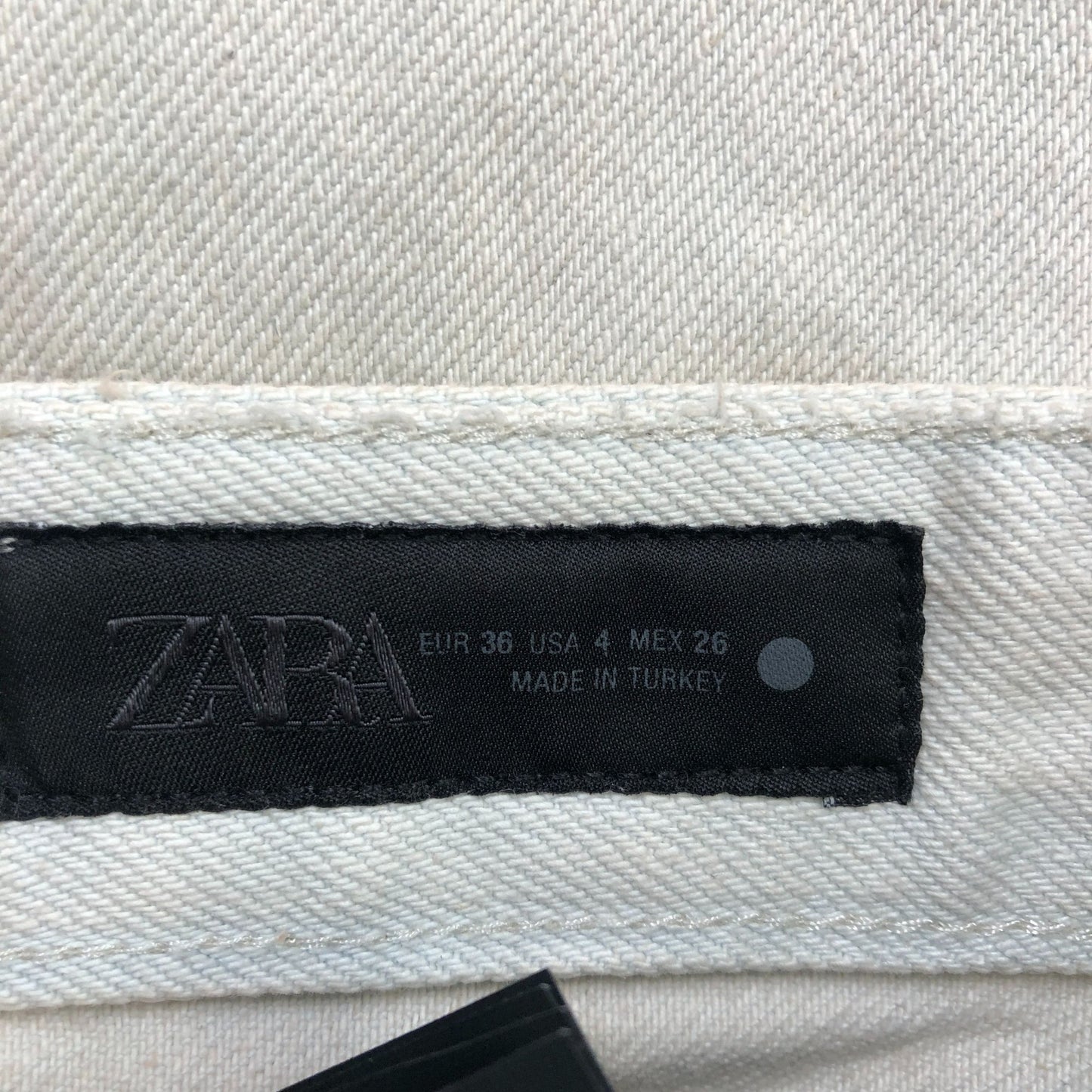 Zara Wide Leg Jeans UK 8 Tall Women's High Waisted Cotton Pale Blue