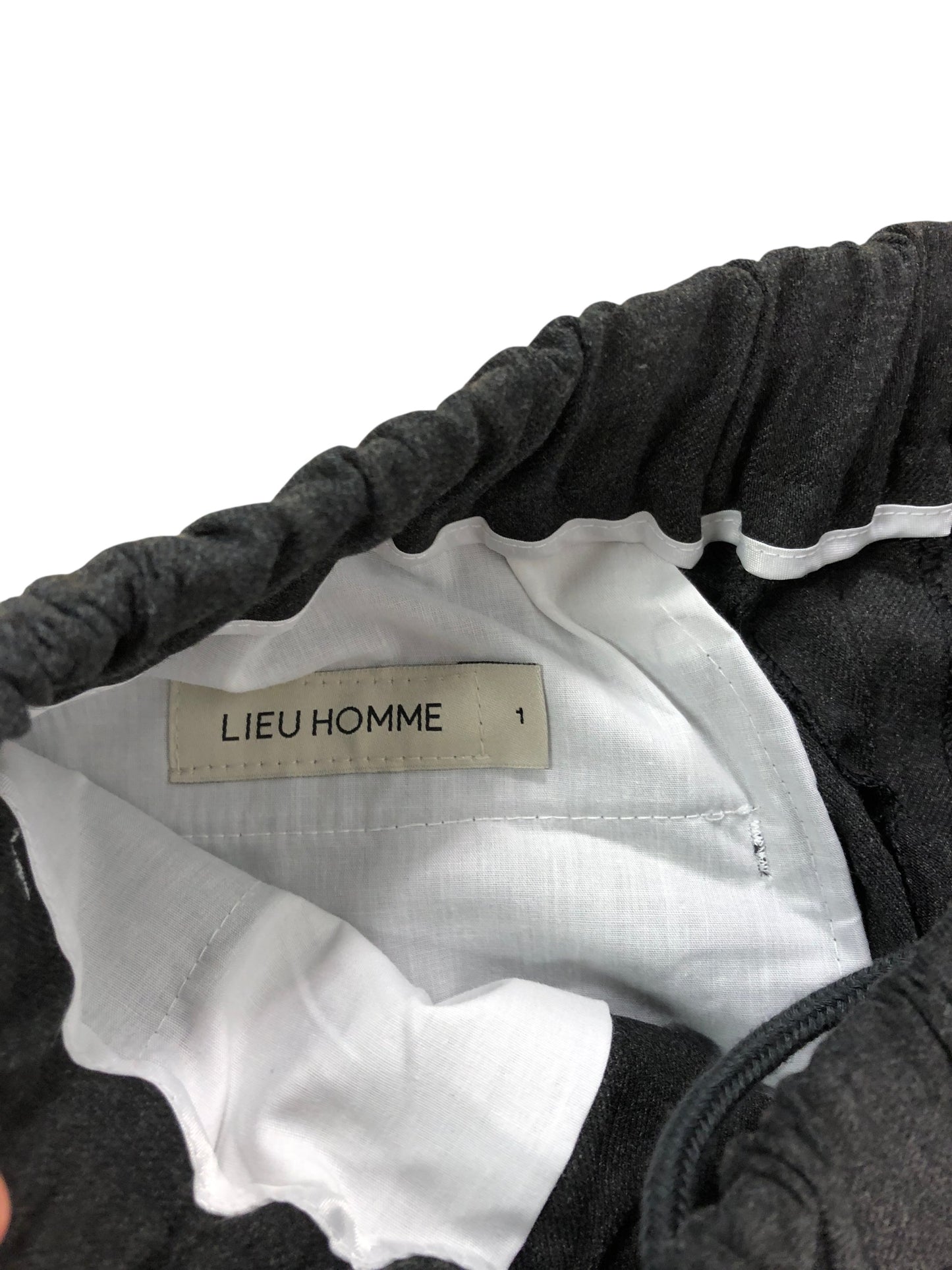 Lieu Homme Size 1 M Women's Trousers Grey Rayon Polyester Relaxed Fit