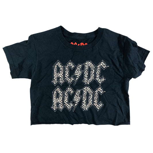 River Island AC/DC Black Leopard Print Graphic T-Shirt Size 5-6 Years