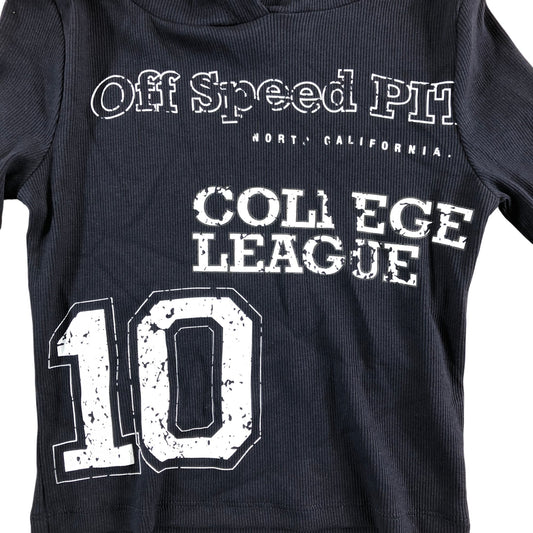 River Island Navy College League Hoodie Size 5-6 Years Unisex Kids Fashion