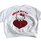 Hello Kitty Sweatshirt 2-3 Years Girls White Heart Design Red Sequin Print