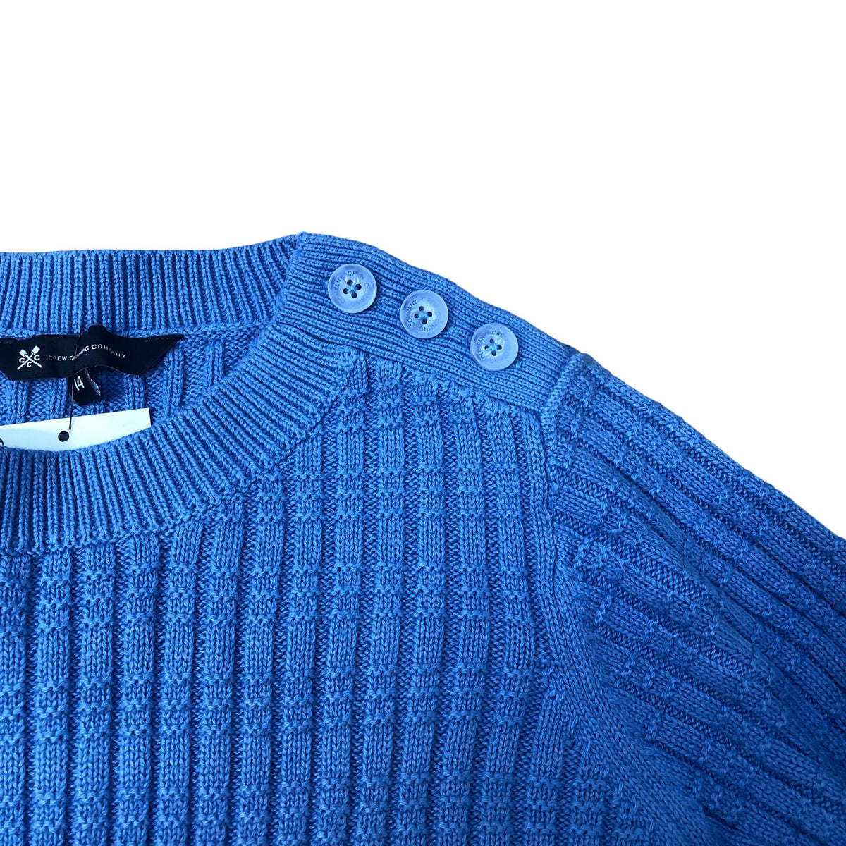 Crew Clothing Company Button Detail Blue Jumper Size 14