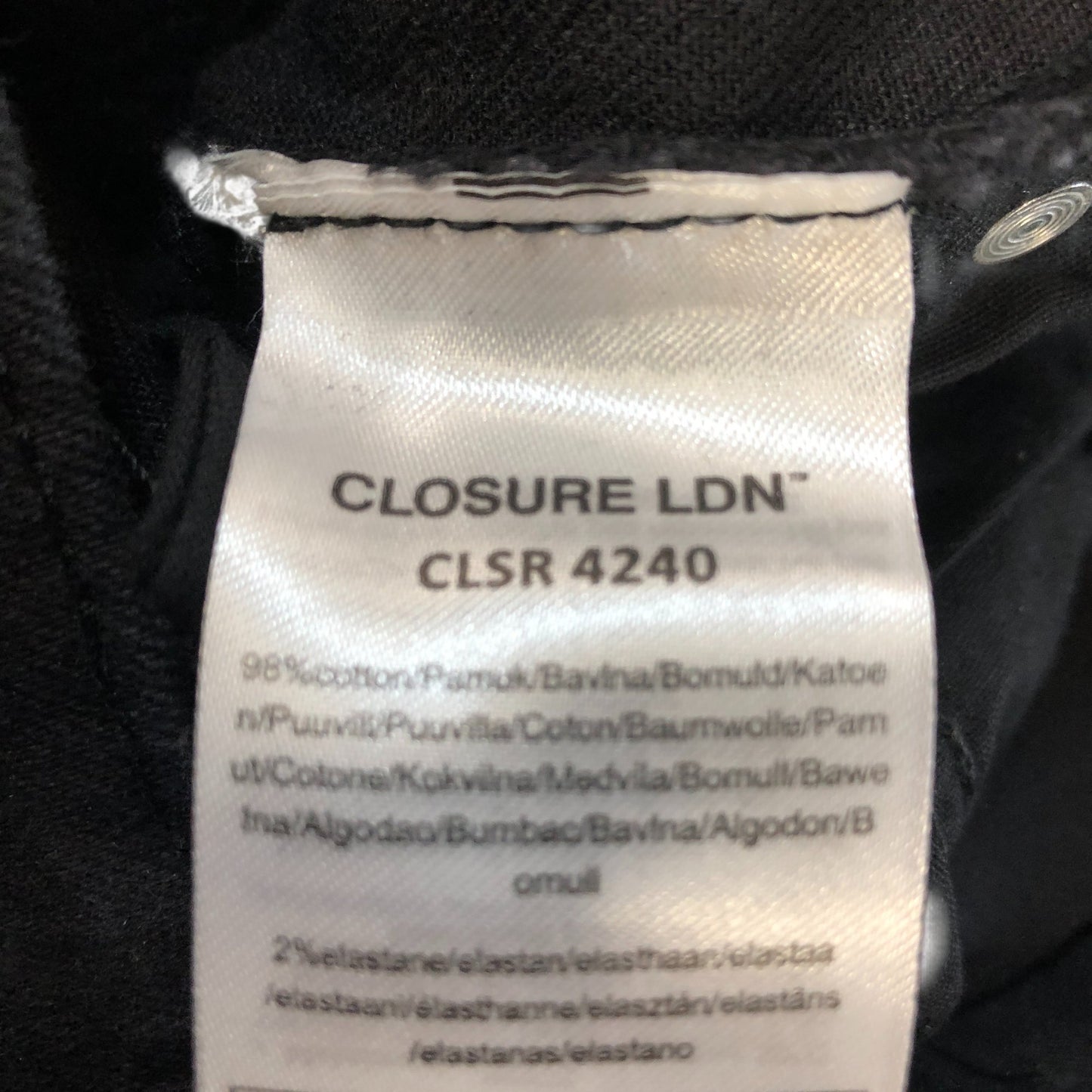 Closure LDN Men's Black Jeans Classic Straight Fit Stylish Design 32W 30L