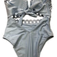 Women's Blue Cut Out One Piece Swimsuit Bathing Suit UK14