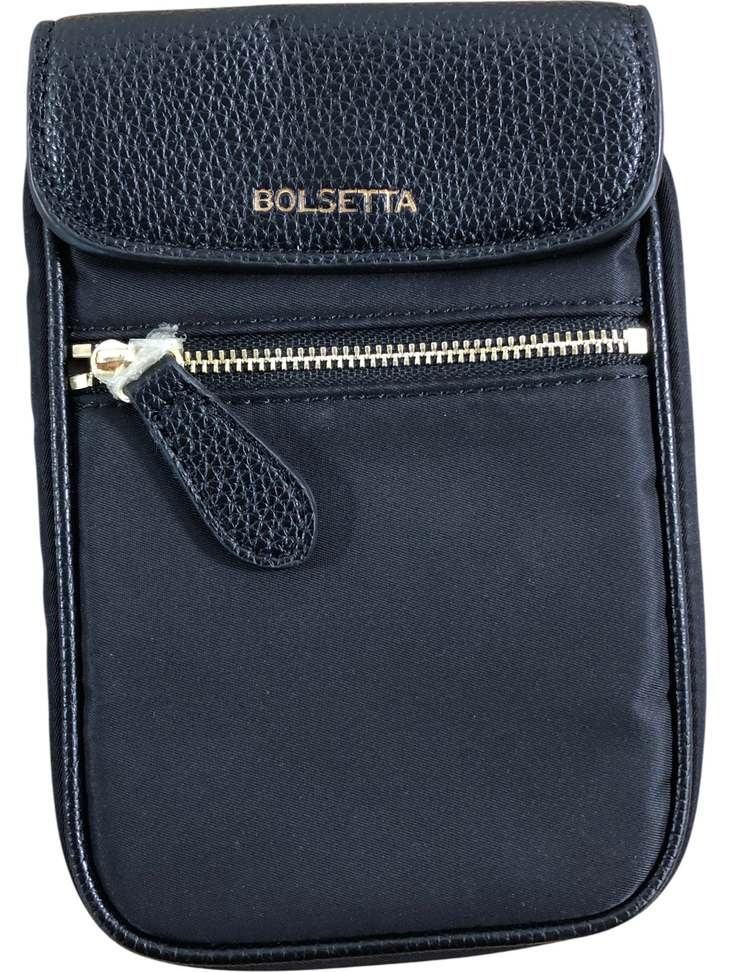 BOLSETTA Black Handbag Women's Compact Crossbody Wallet Bag Zipper Closure