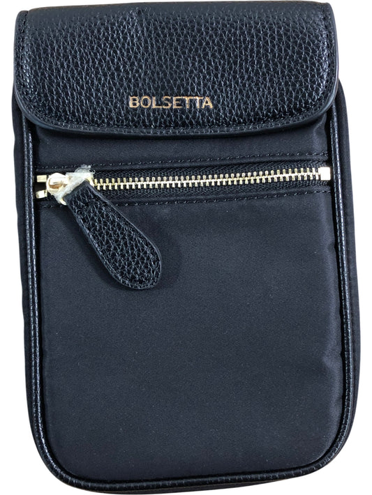 BOLSETTA Black Handbag Women's Compact Crossbody Wallet Bag Zipper Closure