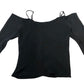 River Island Off Shoulder Top UK10 Women's Black Stretch Polyester Fashion