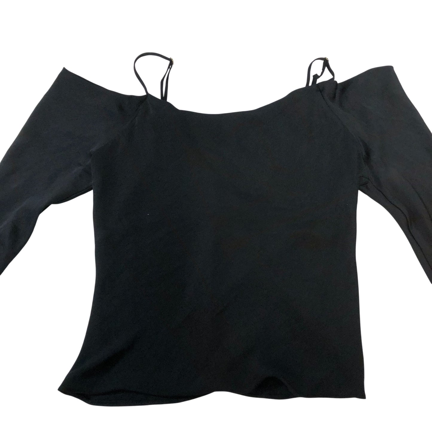 River Island Off Shoulder Top UK10 Women's Black Stretch Polyester Fashion